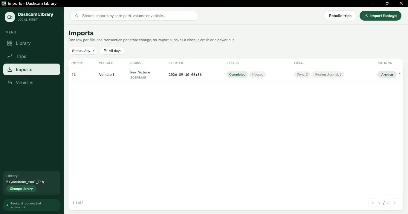 Import runs with versioned extraction