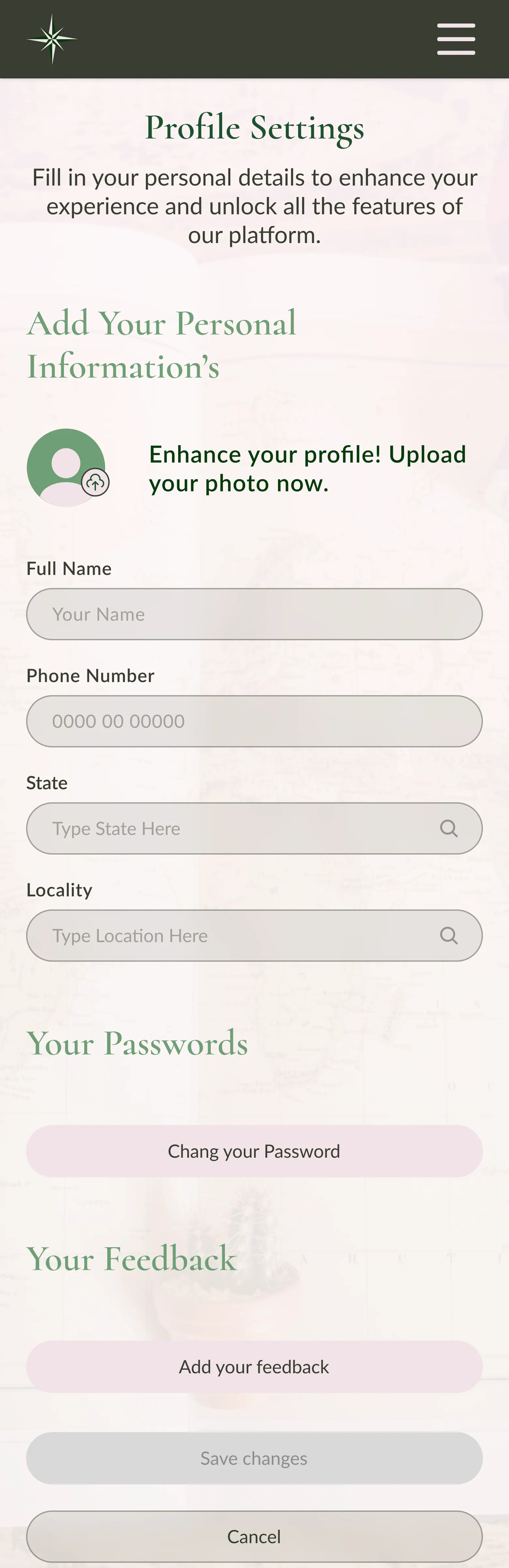 Mobile profile settings