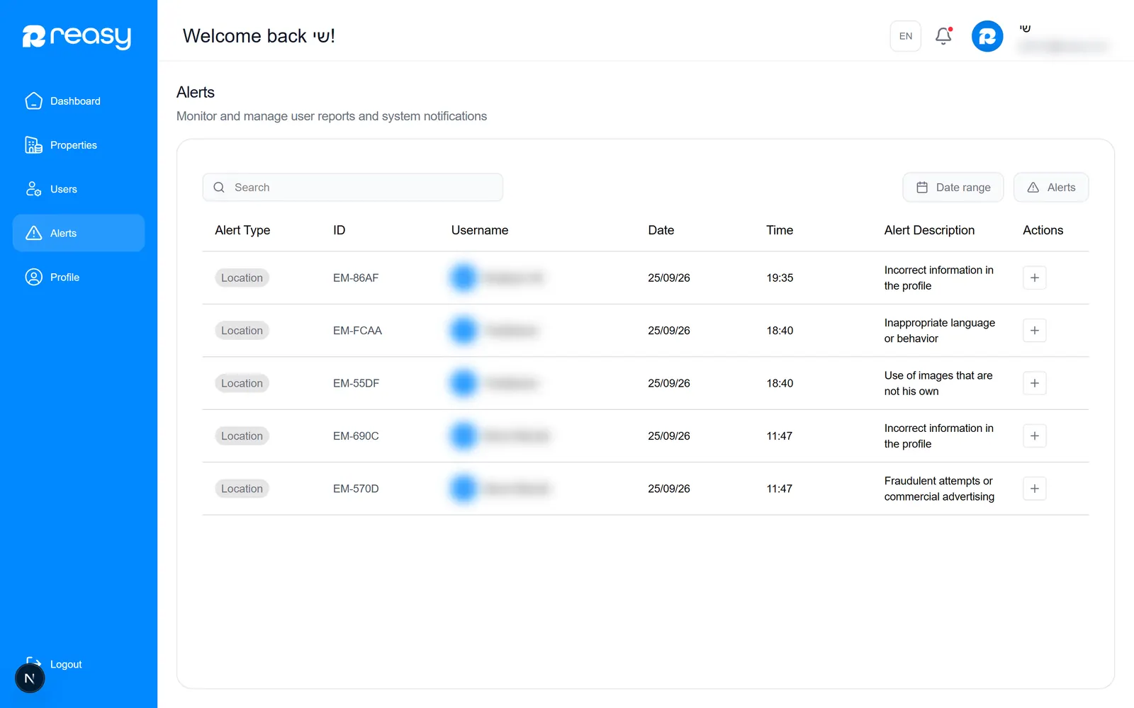 Admin alerts for reported content